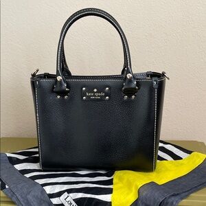Kate Spade ‘Quinn’ Black Pebbled Satchel in pristine condition
